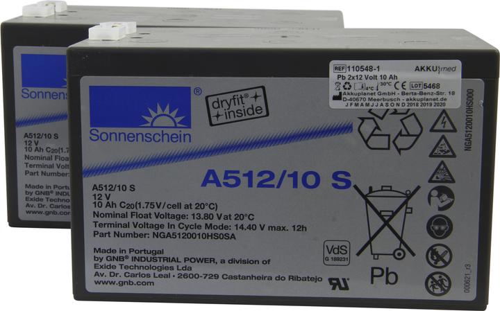 XCell Blei Akku passend für Maquet OP Tisch Betastar 1131.02, 1533.01 (2 Stk., 10000 mAh)