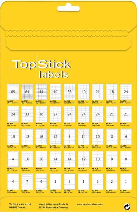 Actual product image TopStick HERMA Universal Labels