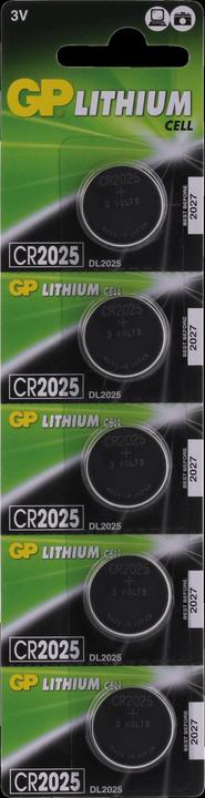 Produktbild GP Batteries Lithium Cell (5 Stk., CR2025, 160 mAh)
