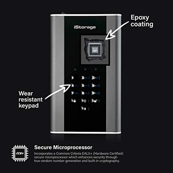 Actual product image iStorage diskAshur DT² - Hard Drive - encrypted - 12 TB - external (portable) (12 TB)