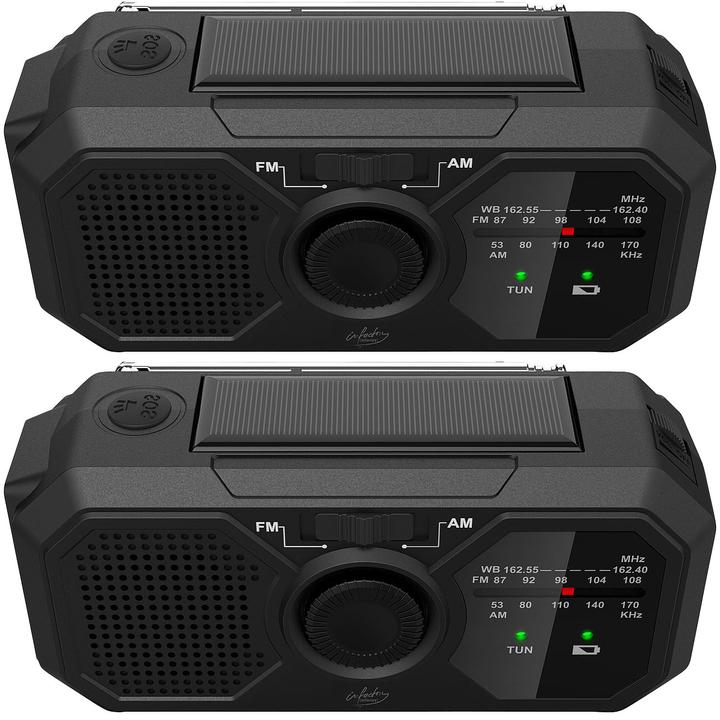 Actual product image Infactory Set of 2 Solar & Dynamo Case Radio (FM, AM)