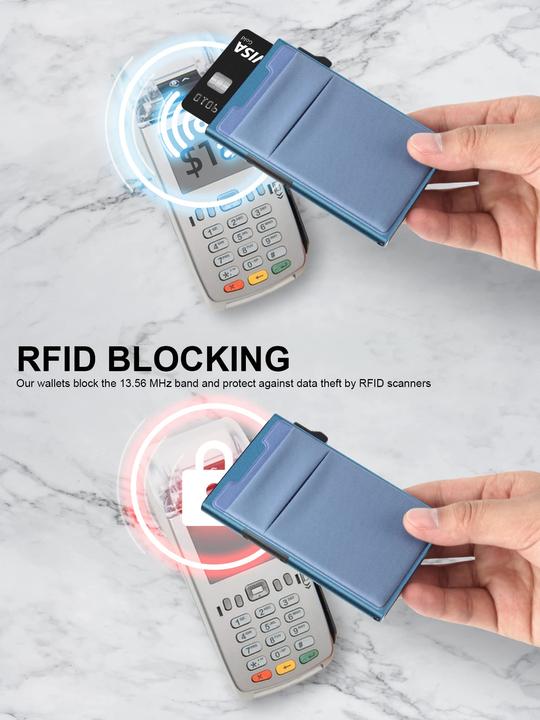 Produktbild Only-Bags.Store Minimalistische Brieftasche-RFID-Schutz-Kartenhalter-Pop-up-Brieftasche-Schlanker