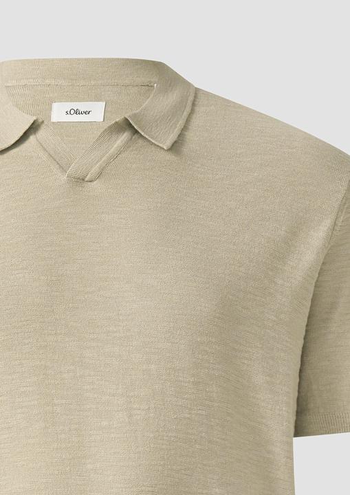 Produktbild s.Oliver Strick-Poloshirt in Flammgarnstruktur (3XL)