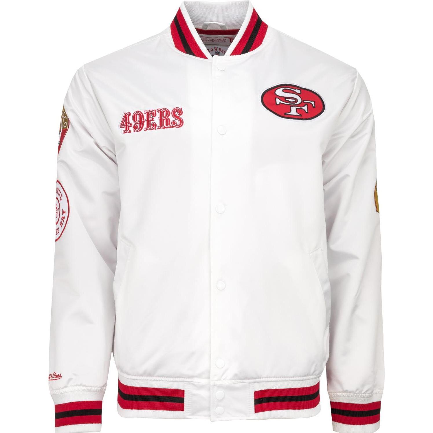 Mitchell & Ness, Herren, Jacke, City Lightweight Satin Jacke San Francisco 49ers - M (M), Weiss, M