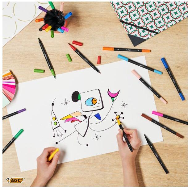 Produktbild Bic Intensity Filzstifte mit Doppelpunkt (6x)