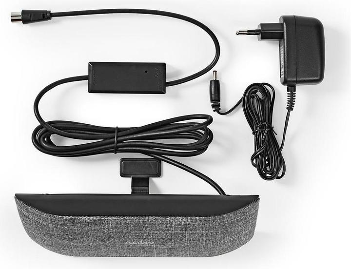 Produktbild Nedis Innenantenne Aktiv FM/UHF/VHF Empfangsbereich: 0-25 km LTE700 Verstärkung dBi (bei Antennenkab (Zimmerantenne, 28 dB, DVB-T / -T2, DAB/ DAB+, UKW / MW / LW)