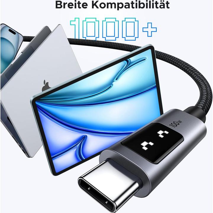 Actual product image Ugreen USB C – USB C (2 m, USB 2.0, 100 W)