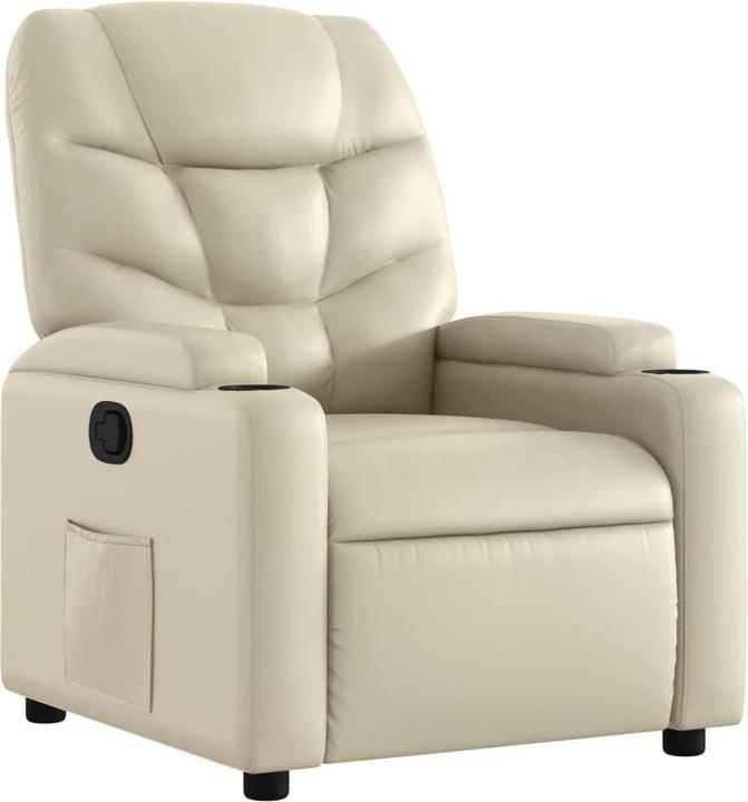 Actual product image vidaXL Relax armchair cream imitation leather,Colour: cream,Material