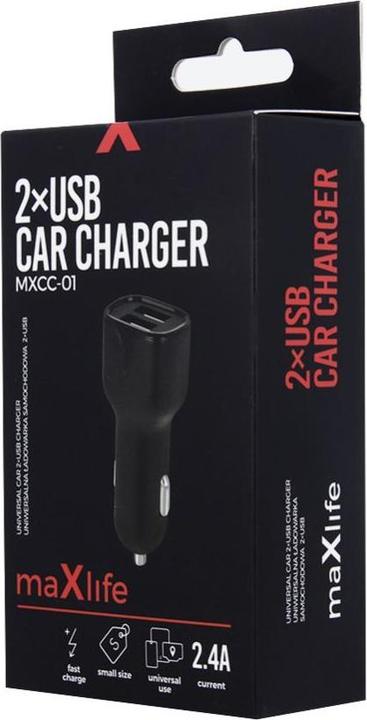 Immagine prodotto Maxlife MXCC-01 caricatore per auto 2x USB 2.4A nero