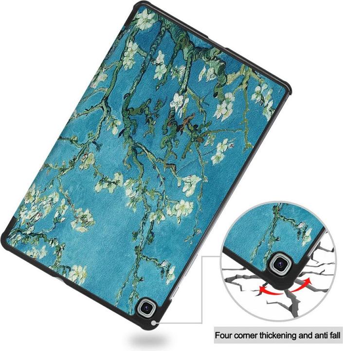 Actual product image Cover-Discount Galaxy Tab S6 Lite - Tri-fold Smart Leather Case Flowers (Galaxy Tab S6 Lite 10.4 (2020))