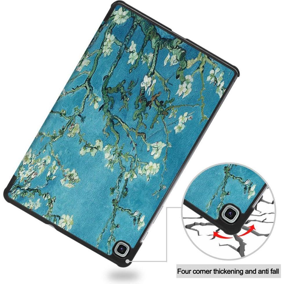 Thumbnail - Cover-Discount Galaxy Tab S6 Lite - Tri-fold Smart Leder Case Blumen (Galaxy Tab S6 Lite 10.4 (2020)), Tablet Hülle, Meh...