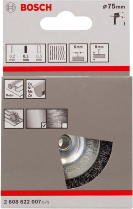 Produktbild Bosch Professional Zubehör PRO Metal clean Scheibenbürste, gerader Schaft, 75 x 0,3 mm