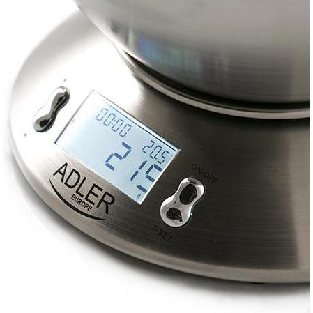 Thumbnail - Adler AD 3166 Küchenwaage Edelstahl Arbeitsplatte Oval Elektronische Küchenwaage, Küchenwaage, Silber