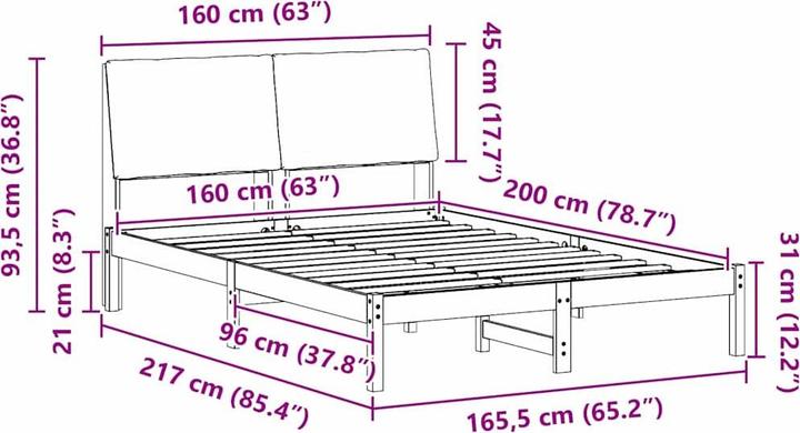 Image du produit vidaXL Bettgestell (160 x 200 cm)