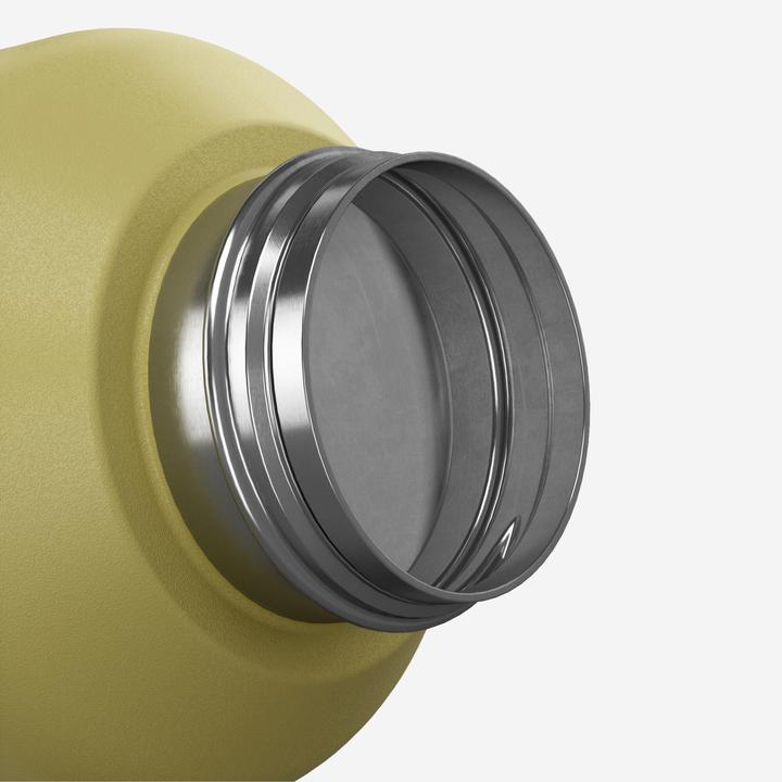 Actual product image Quechua Trinkflasche 1 l Edelstahl Schraubverschluss Wandern - 100 geblümt/gelb (1 l)