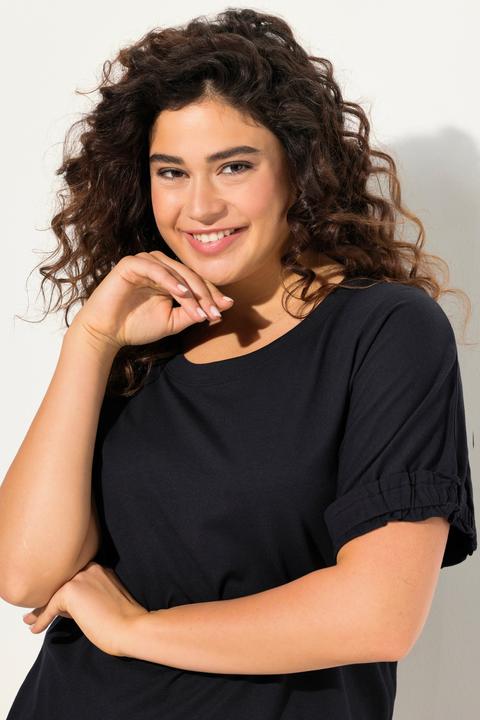 Immagine prodotto Ulla Popken T-shirt con modal e mezze maniche con ruche (46, 48)