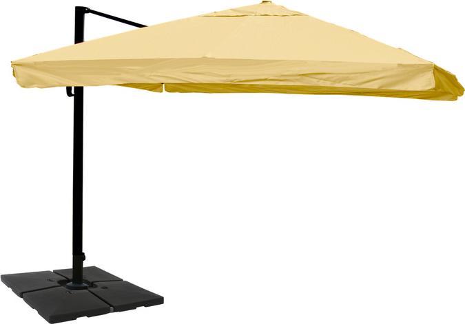 Actual product image Mendler Gastronomy traffic light umbrella, 3x4m (Ø5m) Polyester Alu/Steel 26kg, Flap, cream with stand (3 m)