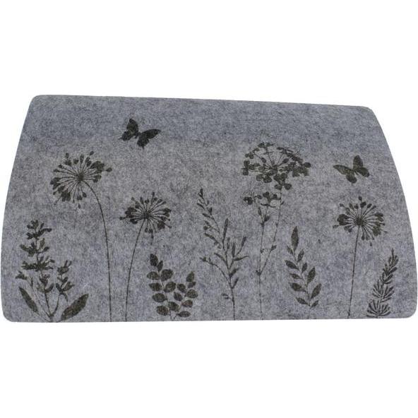 MICA Living, Tischset, Platzdeckchen - Blumenwiese - grau - aus Filz - ca. 45 x 30 cm (45 x 30 cm)