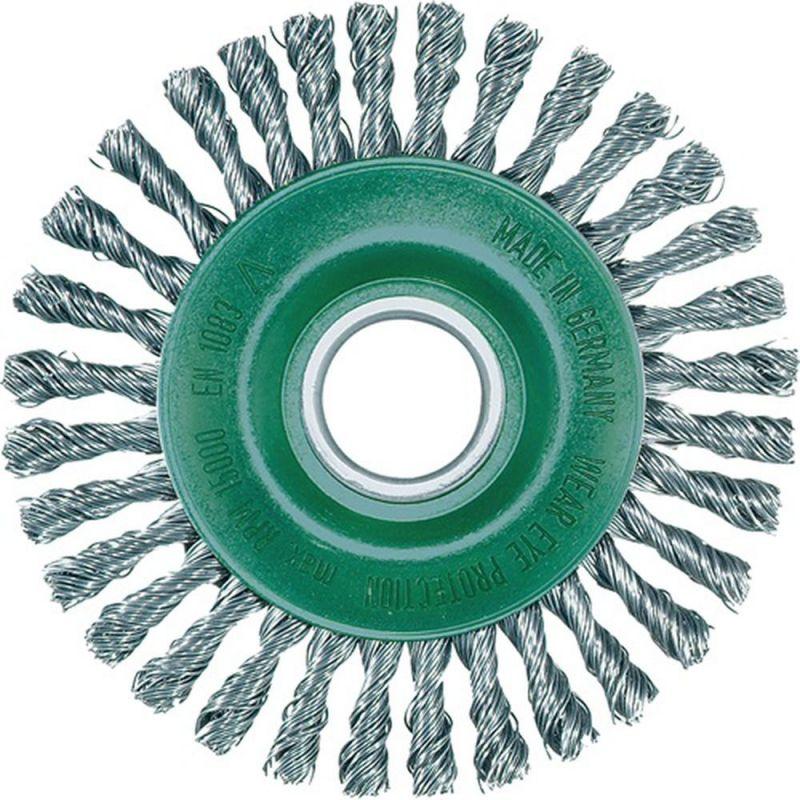 Lessmann, Schleifmittel, Rundbürste Ø 115 mm Bohrung Drahtstärke 0,5 mm Edelstahl 6 mm 15000 min-¹ (0.50 mm)