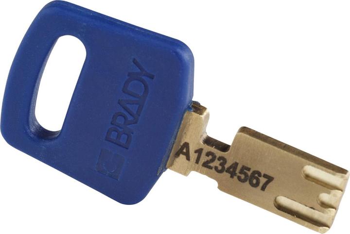 Brady Safekey nylon safety lock with nylon shackle, blue, shackle height 38 mm, shackle diameter 6.4 mm