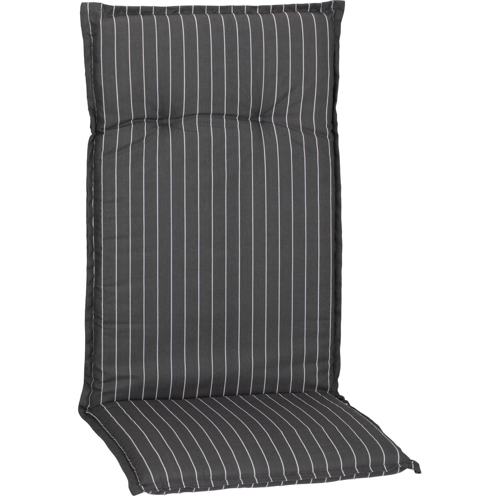 Acamp, Sitzkissen, Stuhlauflage Belm 118 x 50 cm, Grau/ Weiss gestreift (118 x 50 x 6 cm)