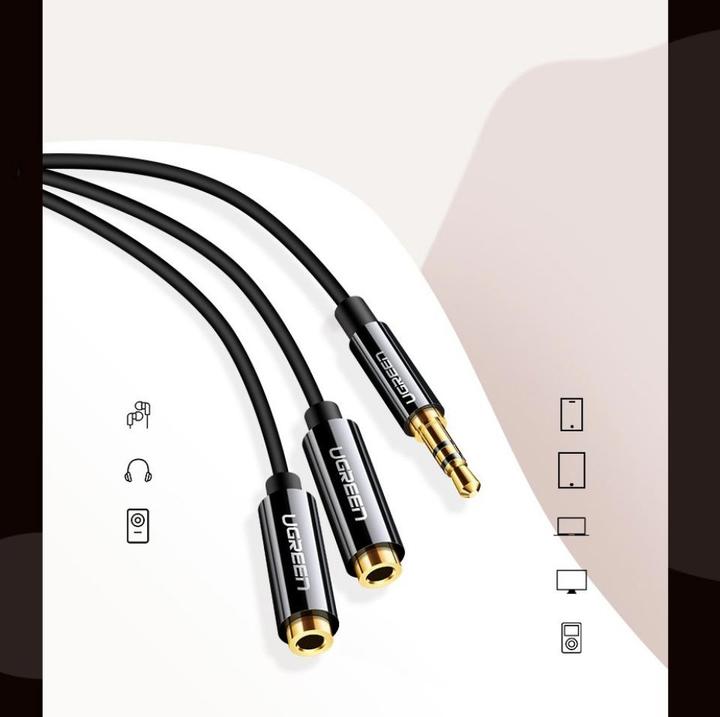 Image du produit Ugreen jack 3,5 mm - 2x 3,5 mm femelle (0.25 m, Jack 3,5 mm (AUX))