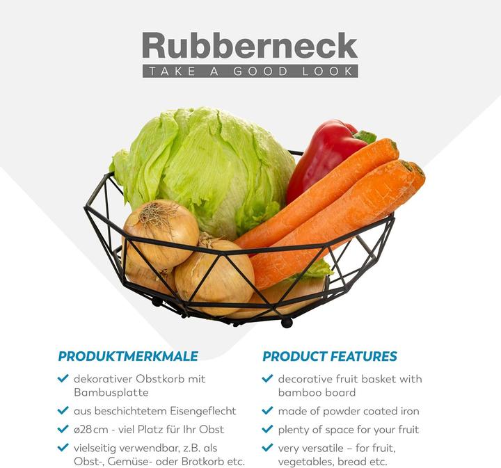 Produktbild Rubberneck Obstkorb mit Holzboden
