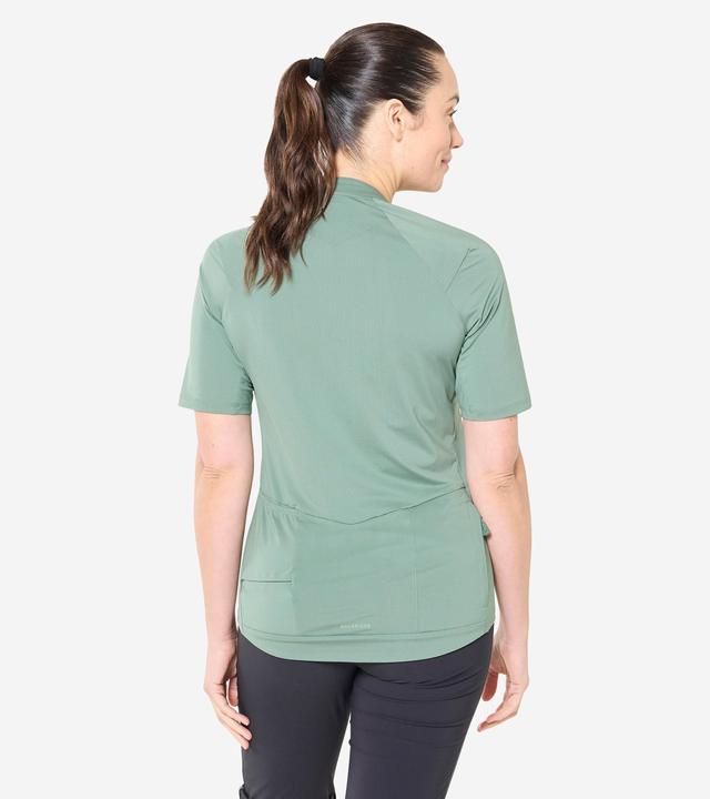 Image du produit Rockrider Maillot vélo manche courte femme cargo, Vert (S)