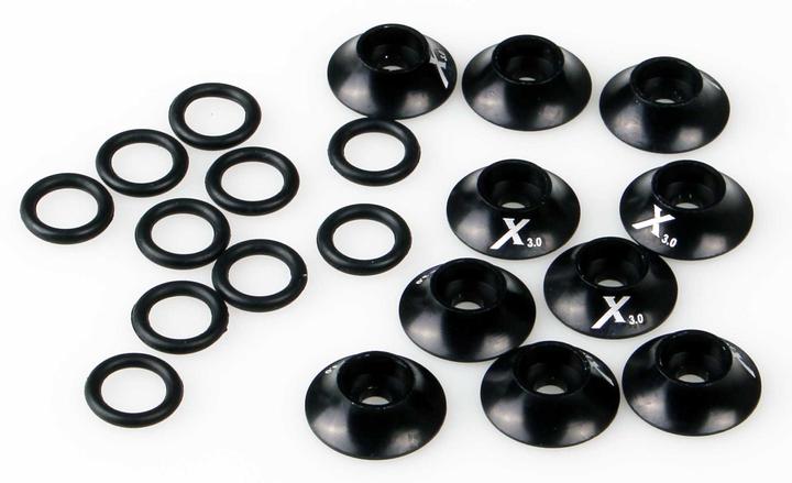 Kuza Unterlegscheiben Aluminium M3 mit O-Ring 10Stk. Schwarz eloxiert (M3)