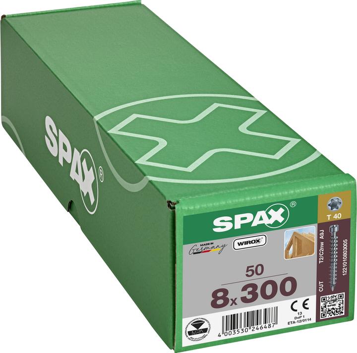 Produktbild Spax Zylinderkopf T-Star Plus T40 Vollgewinde Cut Wirox (50 Schrauben pro Stück)
