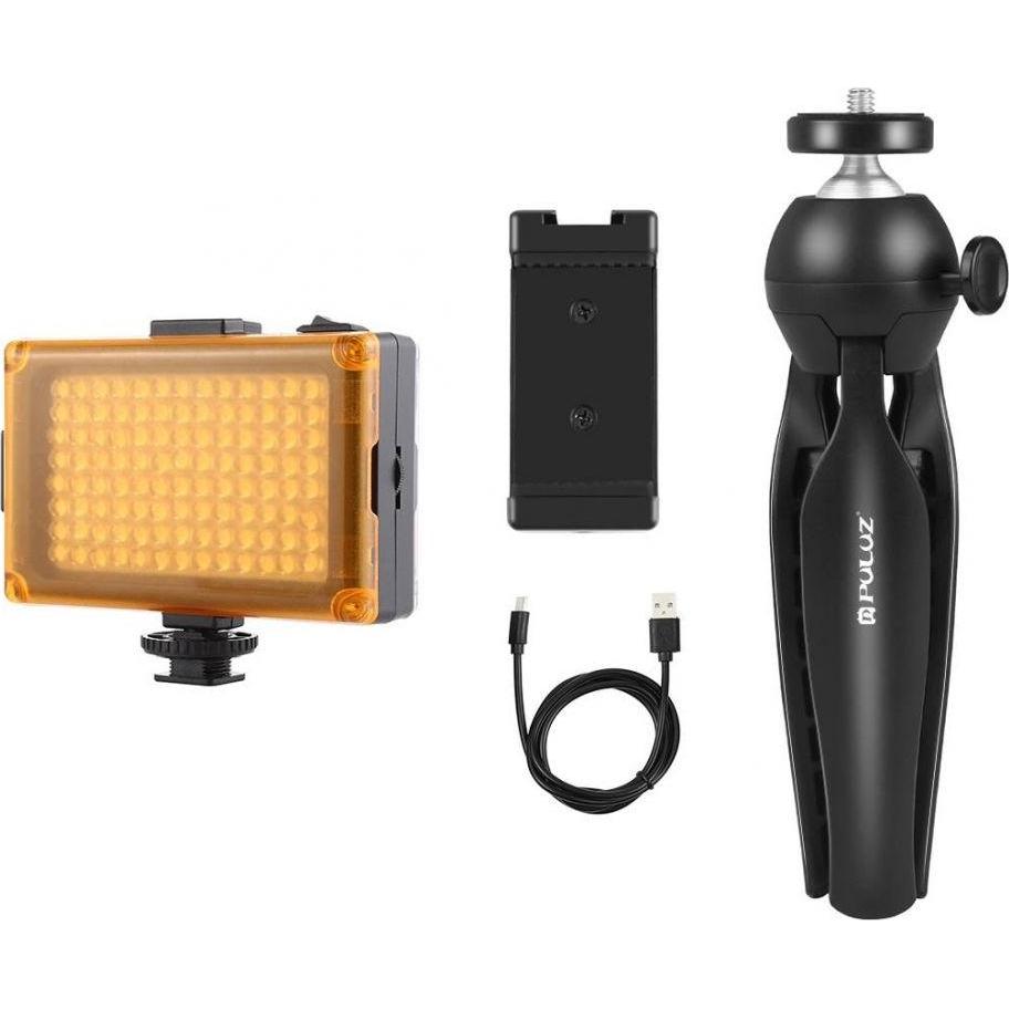 Thumbnail - Puluz tripod set for direct recording, tripod + LED lamp + phone buckle PKT3131B, Stativ