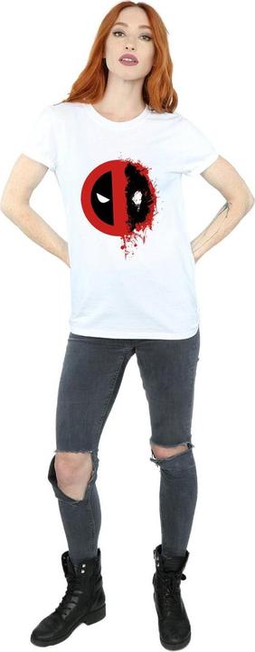 Actual product image Womens/Ladies Deadpool Split Splat Logo Cotton Boyfriend T-Shirt (M)