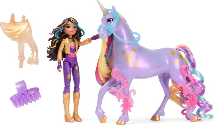 Actual product image Unicorn Academy - Sophia and unicorn Wildstar (with real mane and tail and brush)