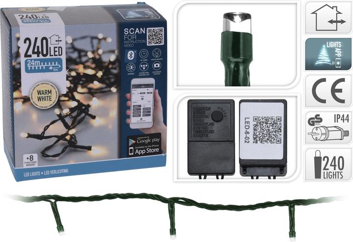 Actual product image Koopman Fairy lights 240 LED with app Bluetooth warm white (24 m)
