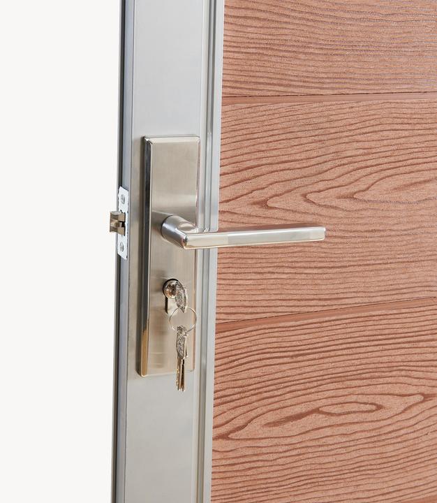 Produktbild neu.holz Gartentor Segovia 180x90 cm WPC Holzoptik Braun