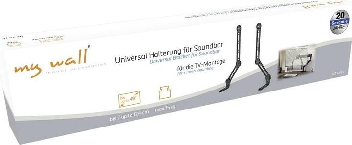 Productafbeelding myWall HZ32-1L Geluidsbalkbeugel (1 stuk, Wandmontage, Draaibaar, Kantelbaar)