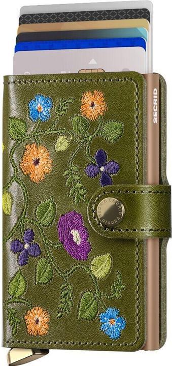 Actual product image Secrid Stitch Floral Miniwallet, olive