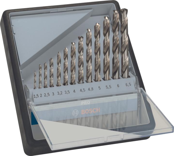 Image du produit Bosch Professional Zubehör PRO Metal HSS-G Ensemble de forets hélicoïdaux, 13 pièces (6 mm, 6,5 mm, 5,5 mm, 1,5 mm, 3 mm, 5 mm, 2,5 mm, 3,5 mm, 4,5 mm, 3,2 mm, 4,8 mm, 2 mm, 4 mm)