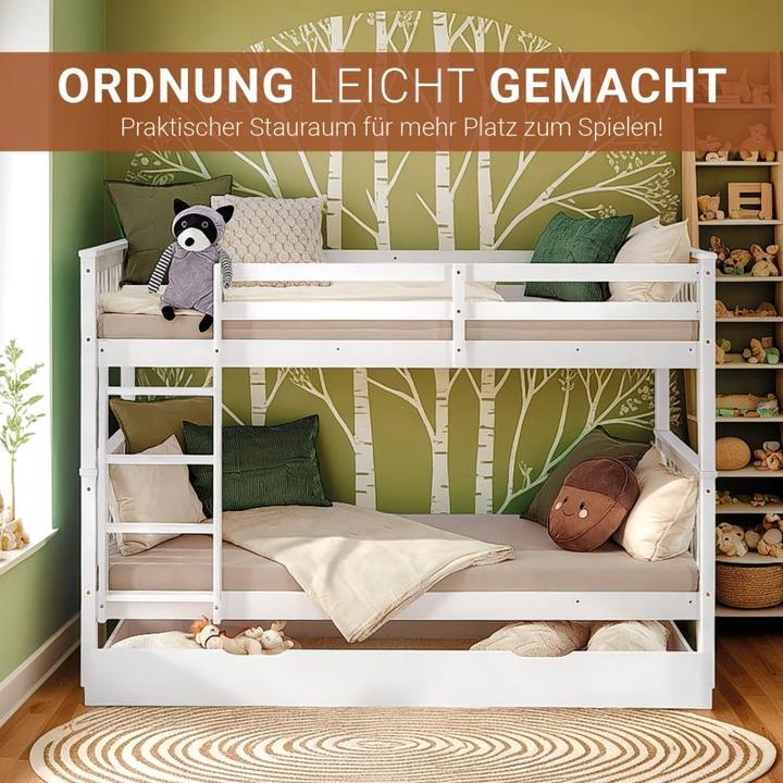 Produktbild Homestyle4u Kinder Etagenbett mit Bettkasten (90 x 200 cm)