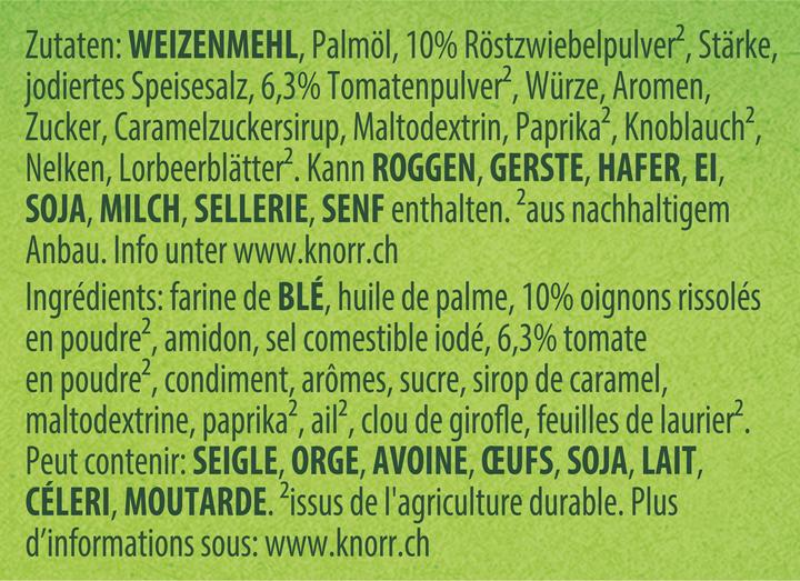 Valeurs nutritives et ingrédients Knorr Mix pour Ragoût sachet 3 portions (49 g)