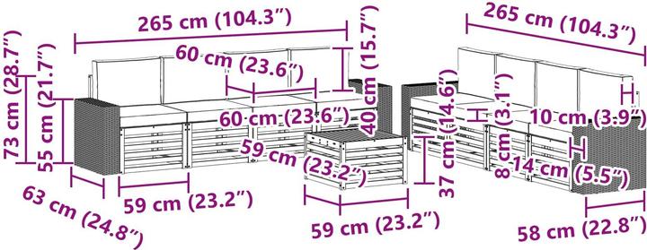 Produktbild vidaXL Outdoor-Sofa