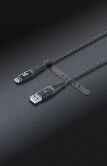 Produktbild Cellularline Pro+ Data Cable Belt 1,2m USB-A/ Apple Lightning Black (1.20 m, USB 3.0)