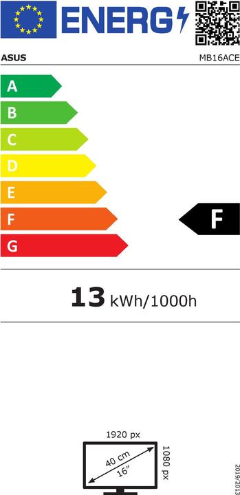 Energie-Label ASUS ZenScreen MB16ACE (1920 x 1080 Pixel, 15.60")
