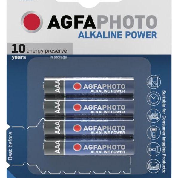 AGFAPHOTO Agfa Bateria Alkaline Essential LR03 AAA bl./4szt (4 pz., AAA / LR03 / Micro / R03 / AM4 / MN2400 / KR03), Batterie + pile