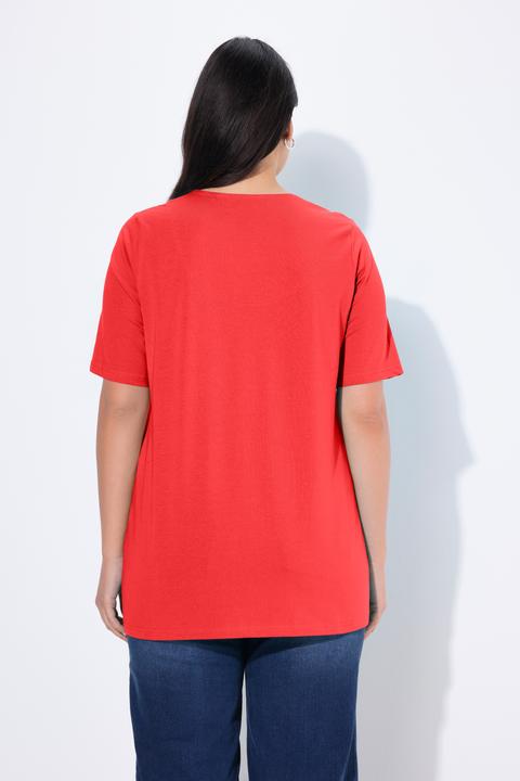 Actual product image Ulla Popken Essential Notch Neck Stretch Tee (60)