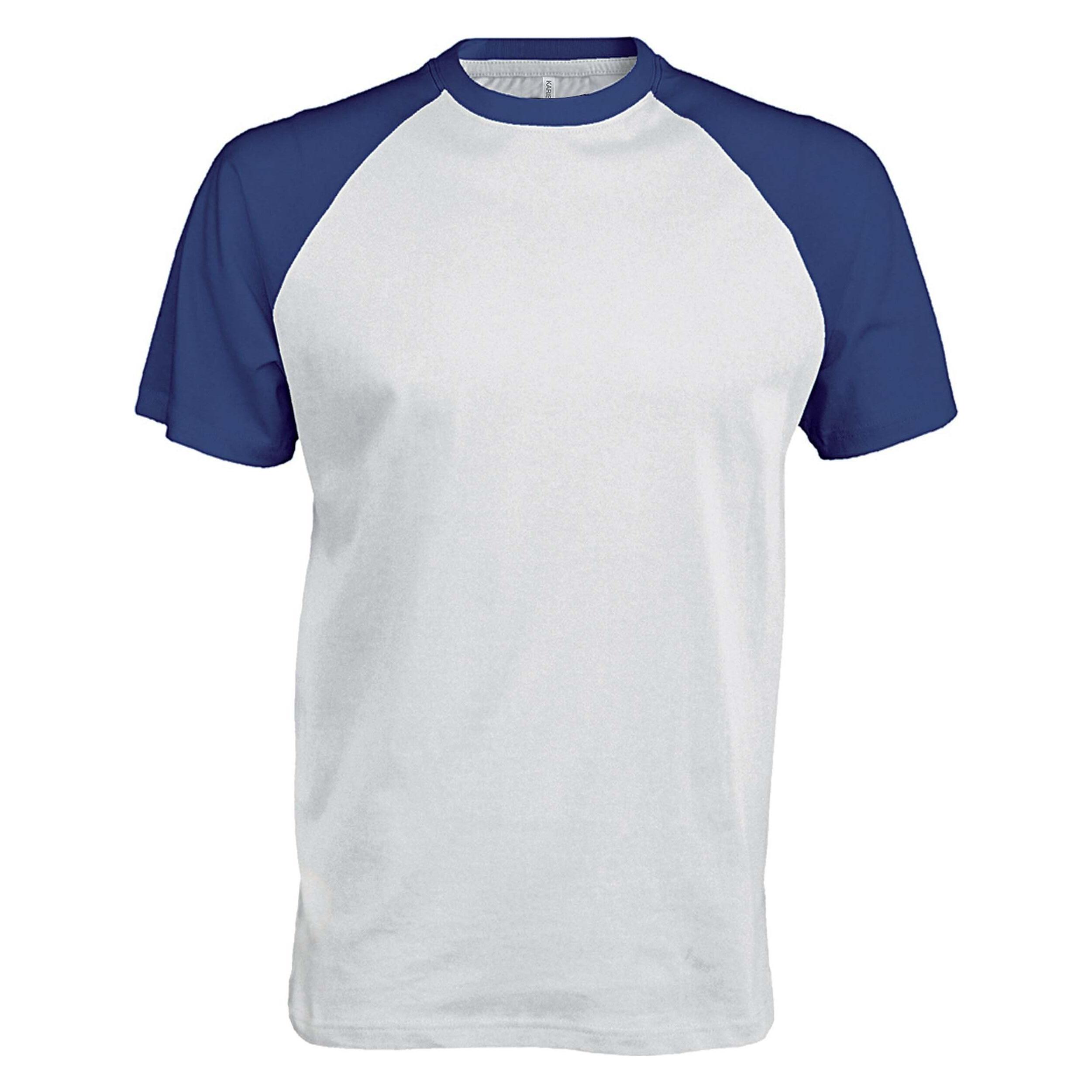 Kariban, Herren, Sportshirt, Base Ball (S), Weiss, Blau, S