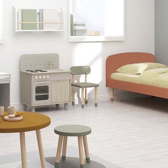 Actual product image Flexa Kids chair with backrest natural green (Child armchair)