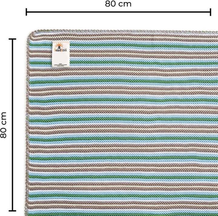Image du produit Sonnenstrick Couverture à câliner Couverture pour bébé Couverture tricotée Couverture en coton pour enfants (80 x 80 cm)