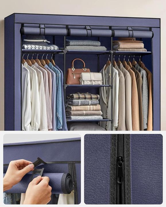 Image du produit Songmics Regal mit 3 hochrollbaren Türen 150 x 175 cm, Grau