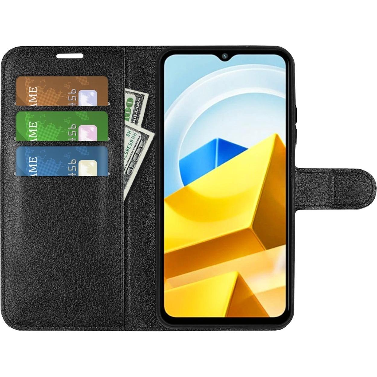 Thumbnail - Screenguard Xiaomi Poco M5 Leather Guard Lederhülle (Xiaomi Poco M5), Smartphone Hülle, Schwarz